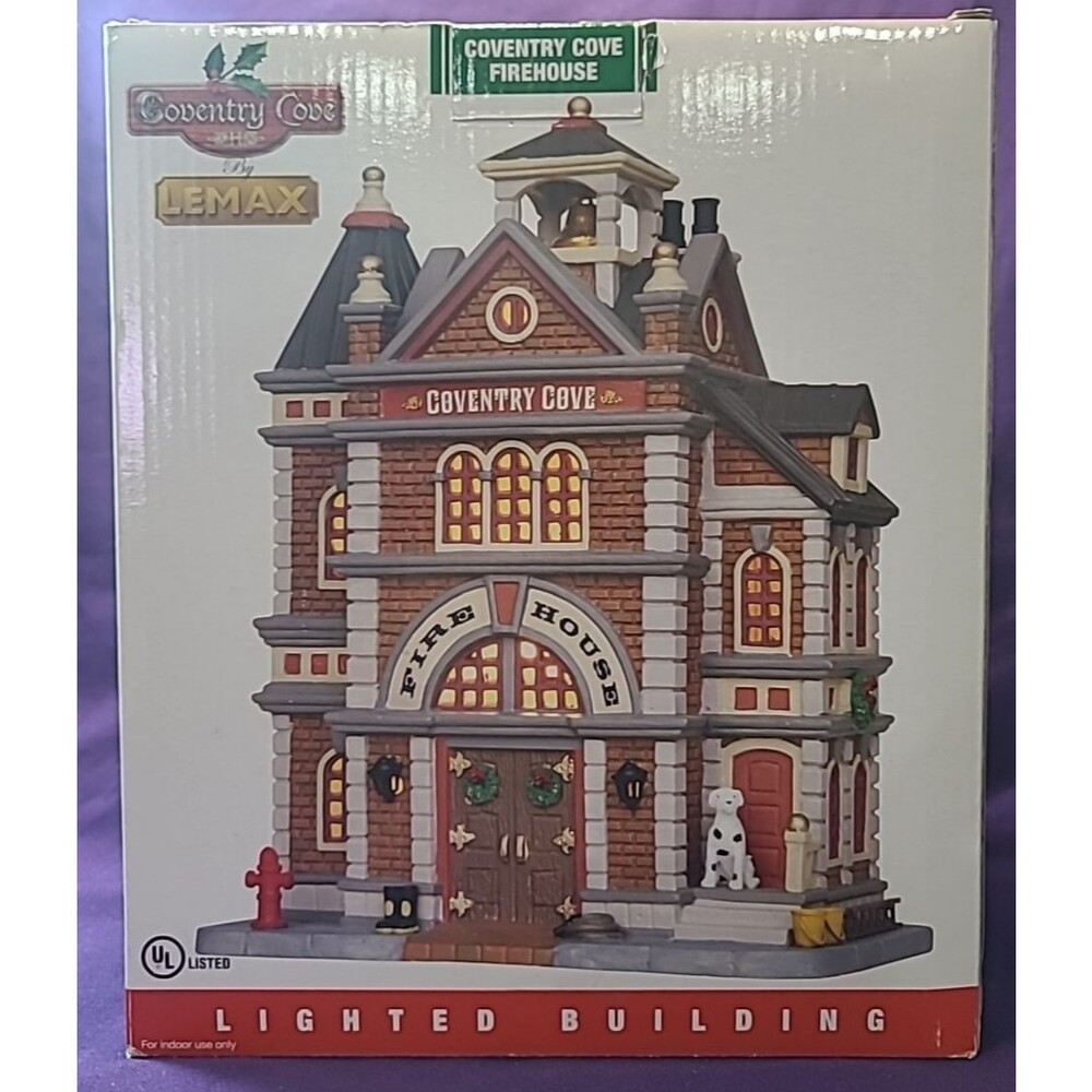 Lemax Coventry Cove Town Firehouse Lighted Christmas Village w/ Box